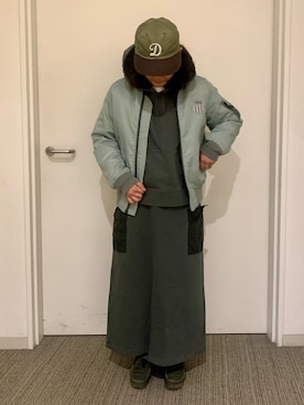 「マイベストコーデ2024」｜「アイテム（MA-1）」を使った、けいてぃさん（レディース・157cm）の冬コーディネート