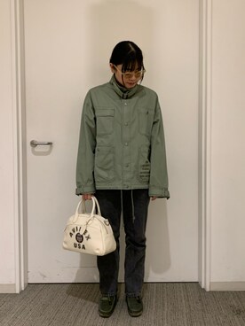 「24SS春の新作」｜「アイテム（その他アウター）」を使った、けいてぃさん（レディース・157cm）の冬コーディネート