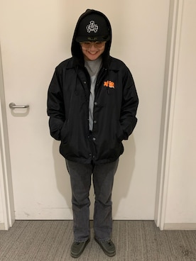 「ストリートファッション」｜「アイテム（ナイロンジャケット）」を使った、けいてぃさん（レディース・157cm）の冬コーディネート