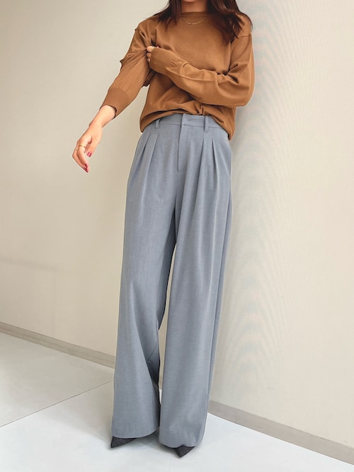 バドワイザーエプロンリメイクゆったりカフスパンツ L】【ウォッシャブル】ダンボールニットワイドクロップドパンツ