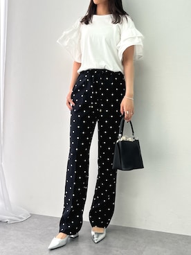 「ドットパンツ」｜Namiさん（レディース・170cm）の夏コーディネート