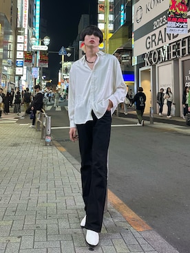 「G.O.C（ジーオーシー）のアイテム（トップス）」を使った、さくひろさん（メンズ・183cm）の秋コーディネート