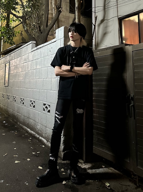 【コーデを格上げ】RICK OWENS レザー オーバーニーブーツ コーデの格上げアイテム】RICK OWENS グレー ニーハイブーツ