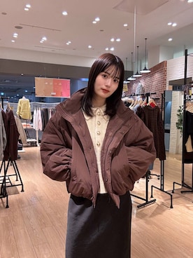 「アイテム（その他アウター、ブラウン系）」を使った、waka72002さん（レディース・164cm）の秋コーディネート