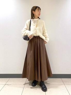「BARNYARDSTORM（バンヤードストーム）のBARNYARDSTORM / ハイブリッドストレッチブーツ（ブーツ）」を使った、sayakaさん（レディース・158cm・20代）の冬コーディネート
