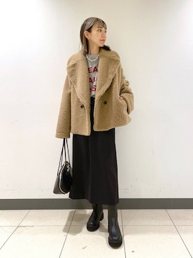 「アイテム（ピーコート）」を使った、sayakaさん（レディース・158cm・30代）の秋コーディネート