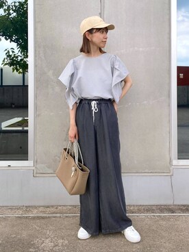 「アイテム（キャップ）」を使った、sayakaさん（レディース・158cm・20代）の夏コーディネート