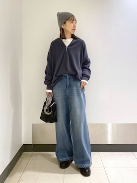 「アイテム（ニットキャップ/ビーニー）」を使った、sayakaさん（レディース・158cm・20代）の秋コーディネート