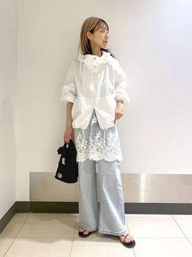 「BARNYARDSTORM（バンヤードストーム）のアイテム（ジャケット/アウター）」を使った、sayakaさん（レディース・158cm）の春コーディネート