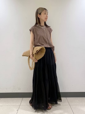 「PLAKTON（プラクトン）のアイテム」を使った、sayakaさん（レディース・158cm）の夏コーディネート