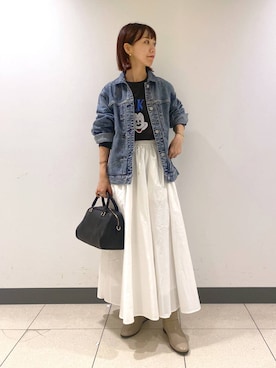 「BARNYARDSTORM」｜「アイテム（デニムジャケット）」を使った、sayakaさん（レディース・158cm）の秋コーディネート