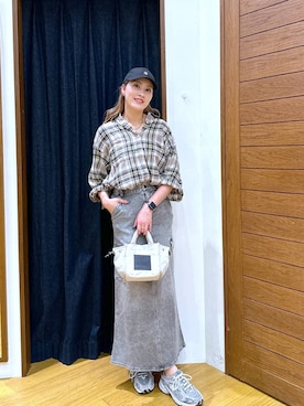 「BAYFLOW（ベイフロー）の[ヒップまでカバーできる]アソートチェックBIGシャツ（シャツ/ブラウス）」を使った、ayakabfさん（レディース・172cm）の夏コーディネート
