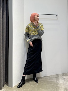 「BAYFLOW（ベイフロー）の[ストレッチ入り]裏起毛ベイカースカート（スカート）」を使った、ayakabfさん（レディース・172cm）の秋コーディネート