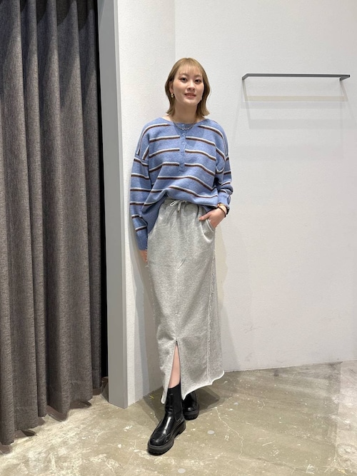 [身長に合わせて選べる着丈]フロントスリットスウェットスカート