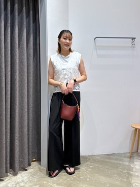 「アイテム（ベスト）」を使った、ayakabfさん（レディース・172cm）の夏コーディネート