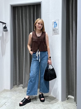 「アイテム（ベスト）」を使った、ayakabfさん（レディース・172cm・20代）の秋コーディネート