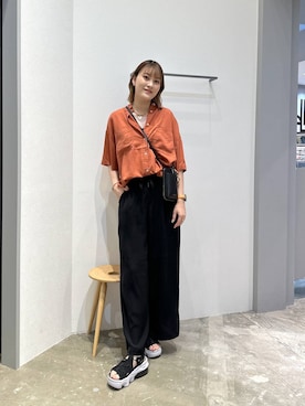 「骨格ストレート」｜「アイテム（財布/小物）」を使った、ayakabfさん（レディース・172cm）の夏コーディネート