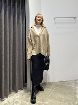 「アイテム（トートバッグ）」を使った、ayakabfさん（レディース・172cm）の秋コーディネート