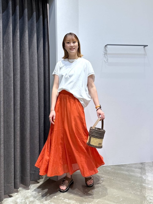 新品❤️ロゴプリント フレアスカート /オレンジ/グリーン 組曲｜【洗える・シワになりにくい】GEMINI フレアスカート | Rakuten