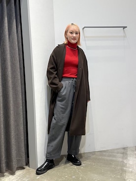 「アイテム（チェスターコート）」を使った、ayakabfさん（レディース・172cm・20代）の冬コーディネート