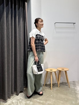 「アイテム（その他トップス、ブルー系）」を使った、ayakabfさん（レディース・172cm）の夏コーディネート
