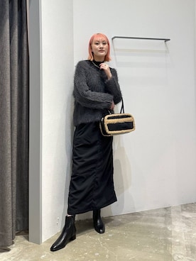 「BAYFLOW（ベイフロー）の[ストレッチ入り]裏起毛ベイカースカート（スカート）」を使った、ayakabfさん（レディース・172cm）の秋コーディネート