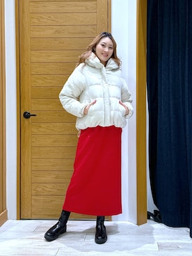 「アイテム（ダウンジャケット/コート）」を使った、ayakabfさん（レディース・172cm・20代）の冬コーディネート