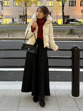 「アイテム（ダウンジャケット/コート）」を使った、mayuさん（レディース・157cm）の冬コーディネート