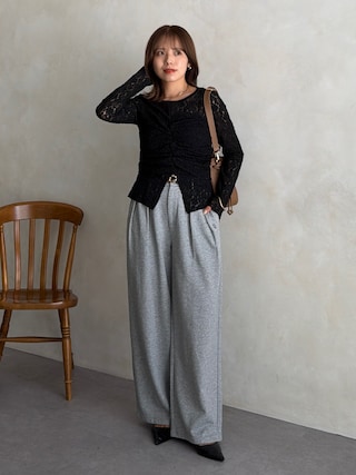 「Thevon(ゼボン)の2タックスウェットパンツ(スウェットパンツ)」を使った、mayuさん(レディース・157cm)の夏コーディネート
