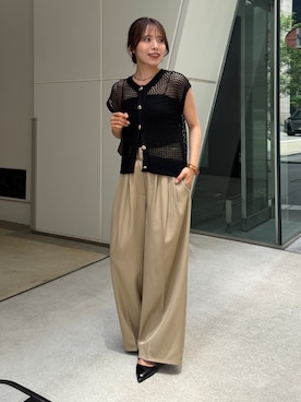 「アイテム（スラックス）」を使った、mayuさん（レディース・157cm）の夏コーディネート