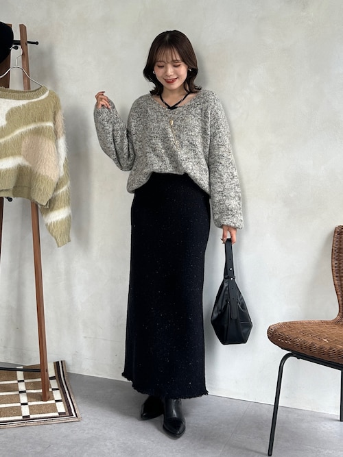 ★ボタン様3点おまとめ★【着用1回】カデュネ　ラメニットタックパンツ　グレー38 セール】 ラメジャガードタックパンツ≪セットアップ対応≫ （その他