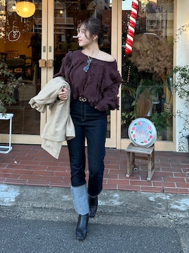 「Thevon（ゼボン）のアイテム」を使った、mayuさん（レディース・157cm）の冬コーディネート