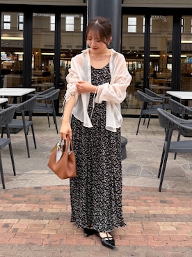 「花柄ワンピース」｜mayuさん（レディース・157cm）の春コーディネート