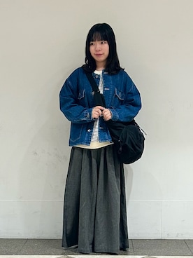 「サマンサ モスモス(Samansa Mos2)」｜「アイテム（デニムジャケット）」を使った、スミレさん（レディース・152cm）の秋コーディネート