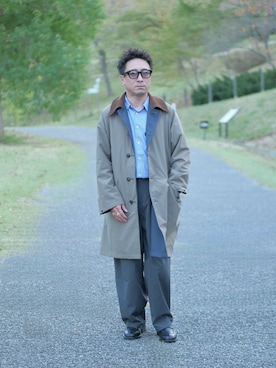 「アイテム（ステンカラーコート）」を使った、YUKI    さん（メンズ・170cm）の秋コーディネート