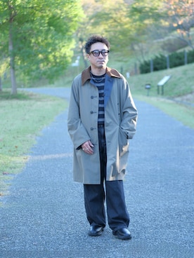「アイテム（ステンカラーコート）」を使った、YUKI    さん（メンズ・170cm）の秋コーディネート