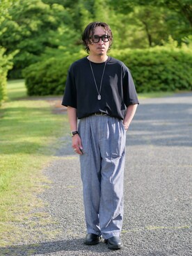 「アイテム（腕時計、ブラック系）」を使った、YUKI    さん（メンズ・170cm）の夏コーディネート