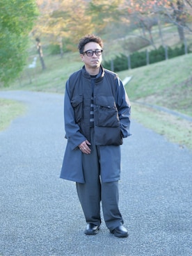 「アイテム（ステンカラーコート）」を使った、YUKI    さん（メンズ・170cm）の秋コーディネート