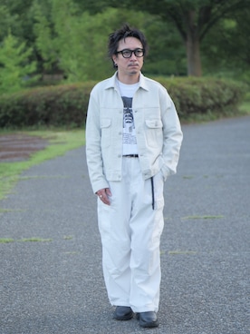 「スーパーワイドカーゴパンツ」｜YUKI    さん（メンズ・170cm）の夏コーディネート