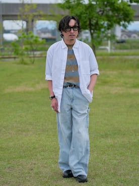 「ペインターパンツ」｜「アイテム（ブーツ）」を使った、YUKI    さん（メンズ・170cm）の春コーディネート