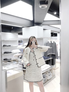 「outfit」｜「アイテム（ノーカラージャケット）」を使った、venusootdさん（レディース・157cm）の冬コーディネート