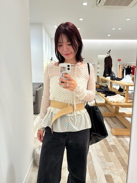 「mystic（ミスティック）のアイテム（ベルト）」を使った、horieyumiさん（レディース・156cm）の秋コーディネート