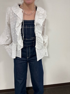 「mystic（ミスティック）のアイテム（サロペット/オーバーオール）」を使った、horieyumiさん（レディース・156cm）の冬コーディネート