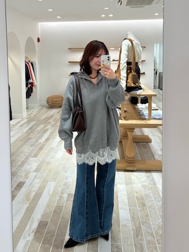 「mystic（ミスティック）のアイテム（シャツ/ブラウス）」を使った、horieyumiさん（レディース・156cm）の冬コーディネート