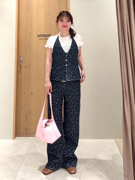 「アイテム（セットアップ）」を使った、horieyumiさん（レディース・156cm）の春コーディネート