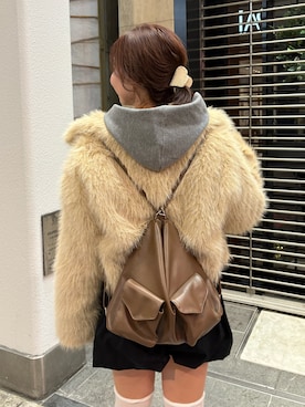 「アイテム（パーカー）」を使った、horieyumiさん（レディース・156cm）の冬コーディネート