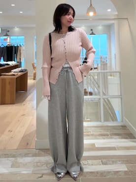 「mystic（ミスティック）のアイテム（スウェットパンツ）」を使った、horieyumiさん（レディース・156cm）の冬コーディネート