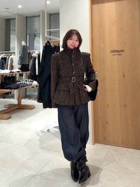 「アイテム（トレンチコート、ブラウン系）」を使った、horieyumiさん（レディース・156cm）の秋コーディネート