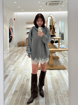 「mystic（ミスティック）のアイテム（シャツ/ブラウス）」を使った、horieyumiさん（レディース・156cm）の冬コーディネート