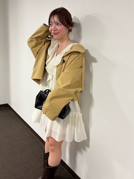 「アイテム（トレンチコート）」を使った、horieyumiさん（レディース・156cm）の冬コーディネート